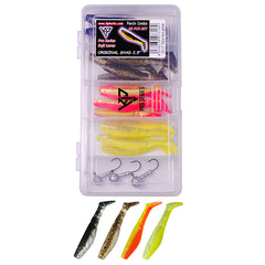 K.P Original Shad 2.5" assortment 20 pcs + 3 jig heads