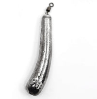 Drop-shot lead weight ''Banana'' with round swiwel