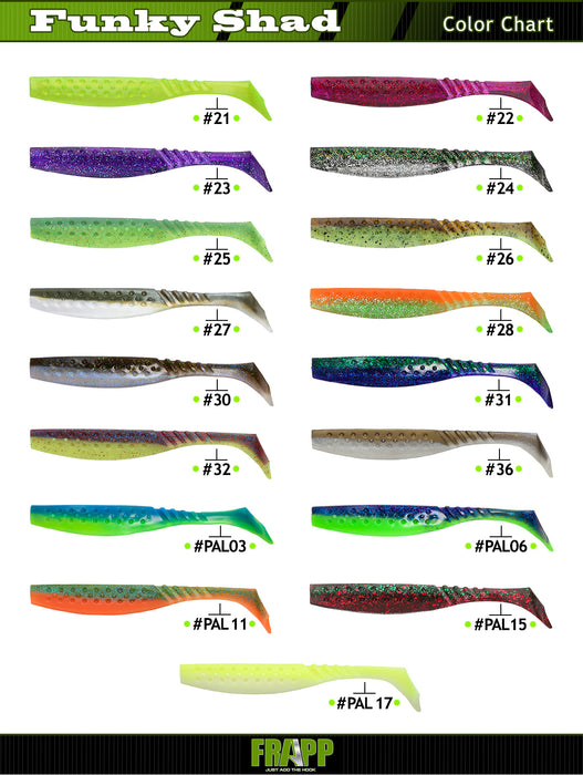 Frapp Funky Shad 9" pack/1pcs