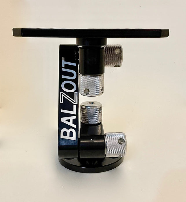 BALZOUT HELIX, RM7 MOUNT 4" ARM, ROUND BASE, ANODIZED BLACK, SILVER KNOBS