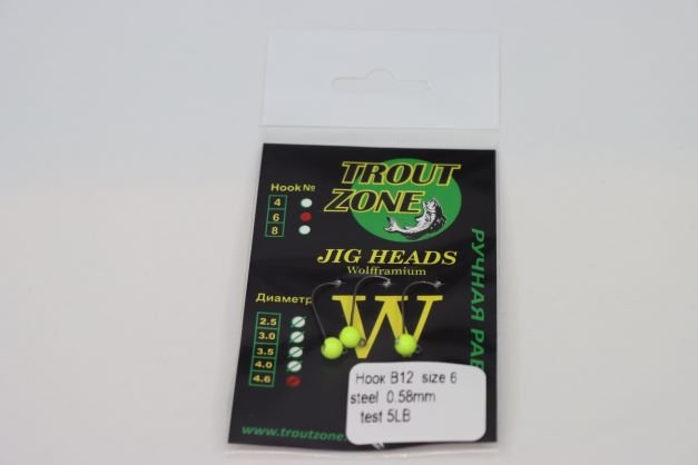 Trout Zone Jig Heads Tungsten size #6 (barbless) - Ratter BaitsTrout Zone Jig Heads Tungsten size #6 (barbless)Trout Zone